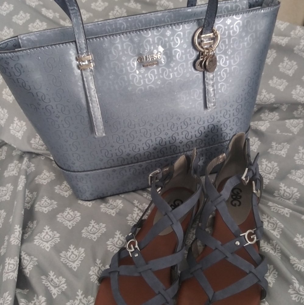 Guess purse and shoe set